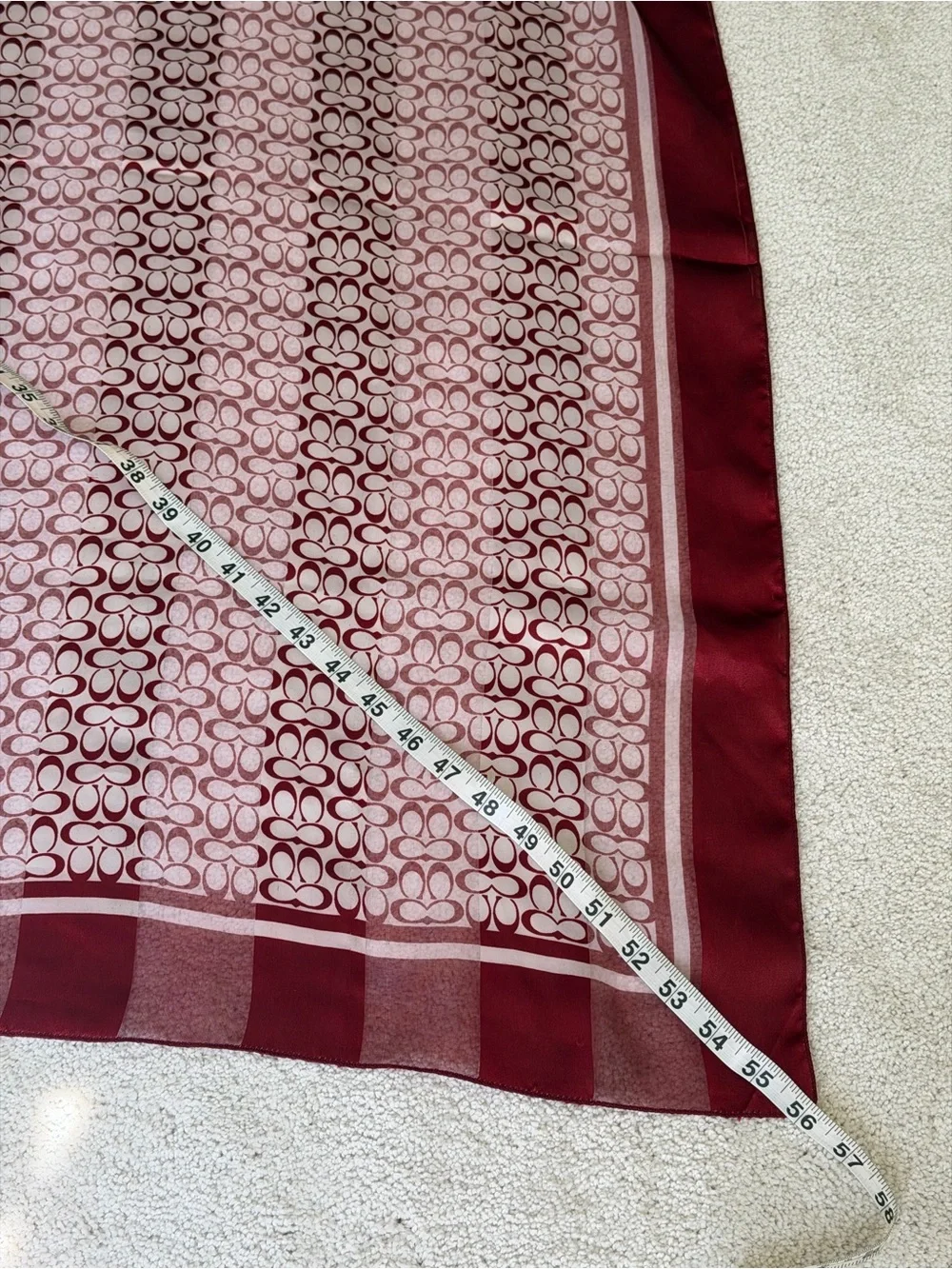 Coach Monogram Scarf in Burgundy and Ivory